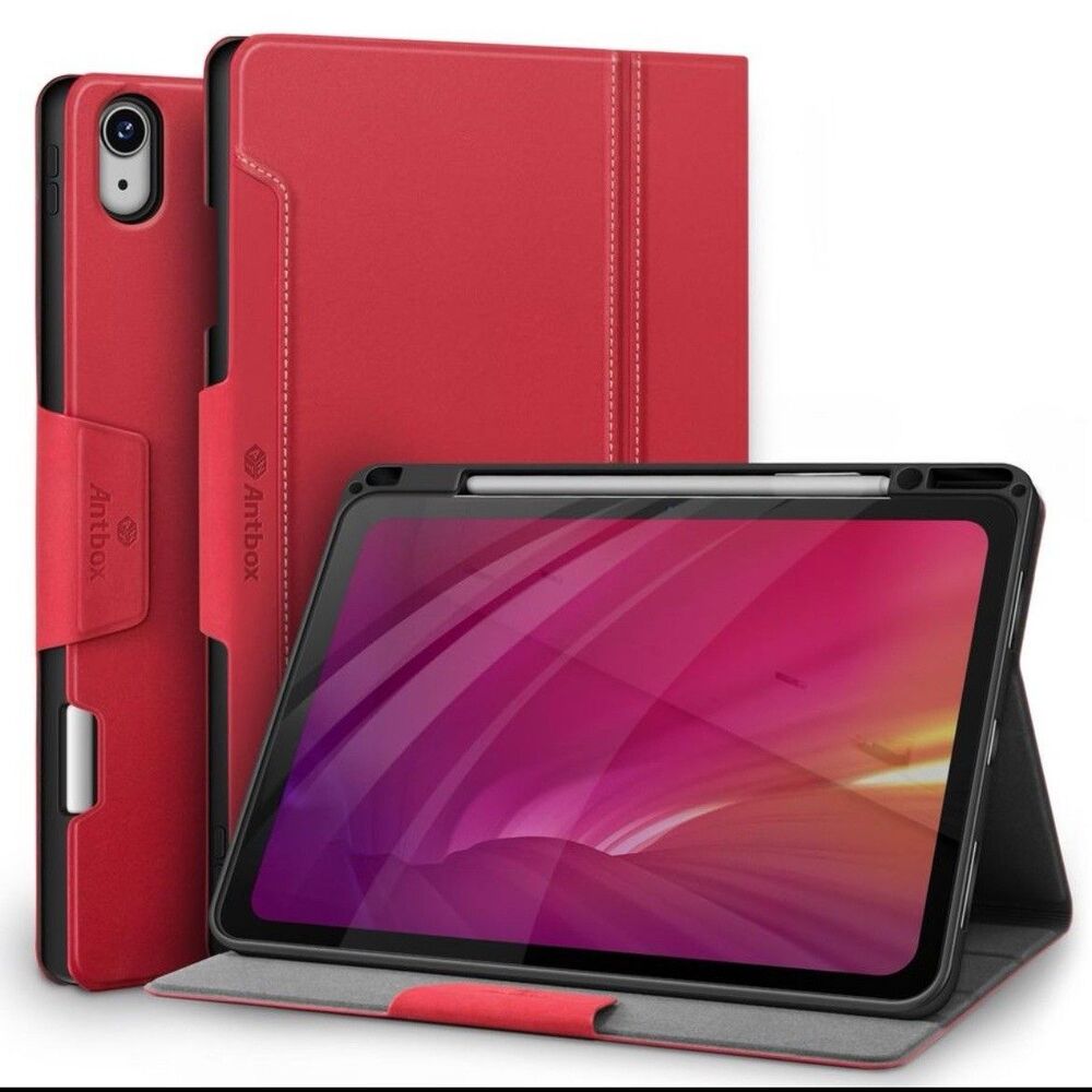 Antbox for iPad Air 13 Inch Case 2025 M3 /2024 M2, Built-in Pencil Holder RED